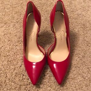 Jessica Simpson red pumps